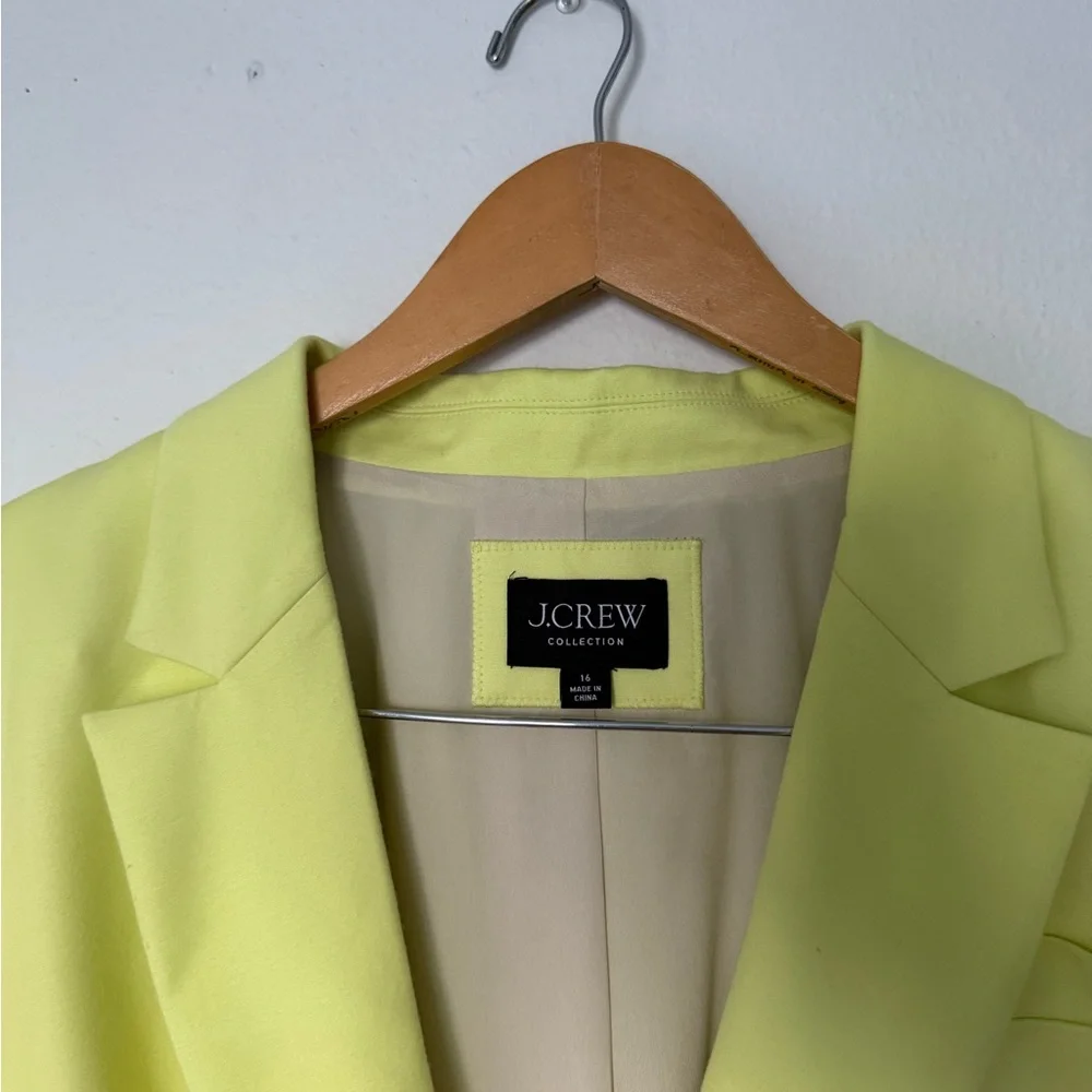 J. Crew Women's Cropped Lime Green Blazer - Picture 2 of 5